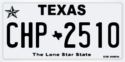 TX license plate CHP2510