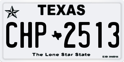 TX license plate CHP2513