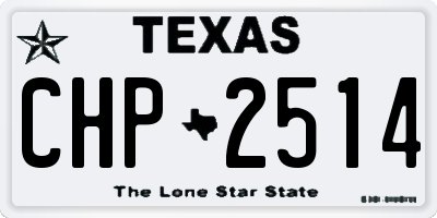 TX license plate CHP2514