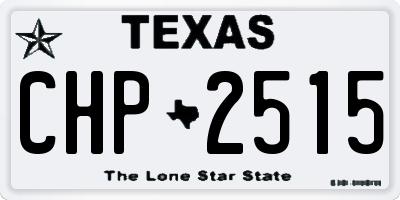 TX license plate CHP2515