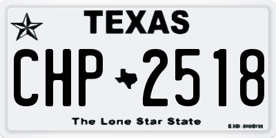 TX license plate CHP2518