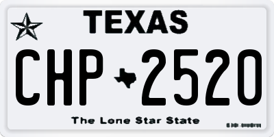 TX license plate CHP2520