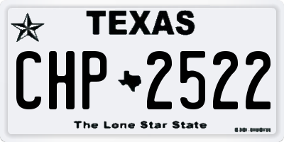 TX license plate CHP2522
