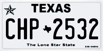 TX license plate CHP2532