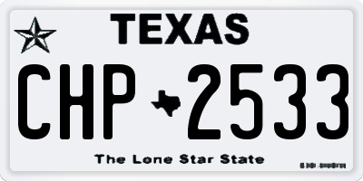 TX license plate CHP2533