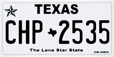 TX license plate CHP2535