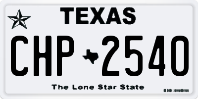 TX license plate CHP2540