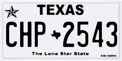 TX license plate CHP2543