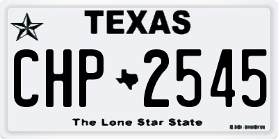 TX license plate CHP2545