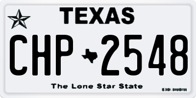 TX license plate CHP2548