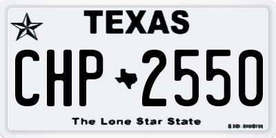 TX license plate CHP2550