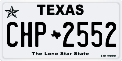 TX license plate CHP2552
