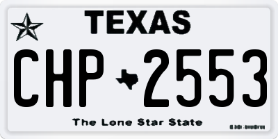 TX license plate CHP2553