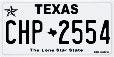 TX license plate CHP2554