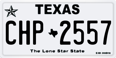 TX license plate CHP2557