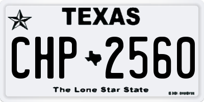 TX license plate CHP2560