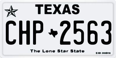 TX license plate CHP2563