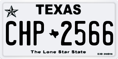 TX license plate CHP2566