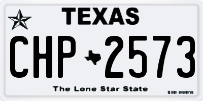 TX license plate CHP2573