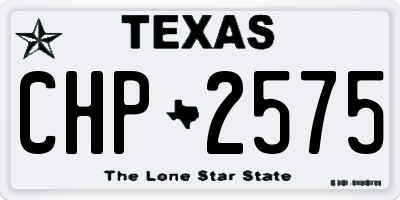 TX license plate CHP2575