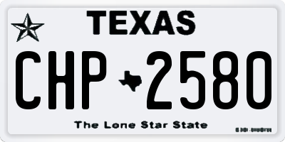 TX license plate CHP2580