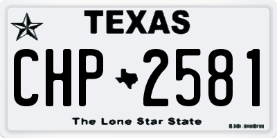 TX license plate CHP2581