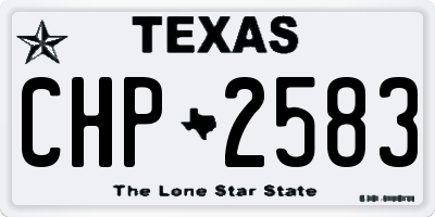 TX license plate CHP2583