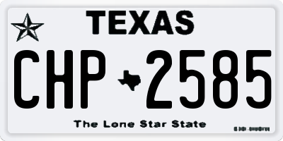 TX license plate CHP2585