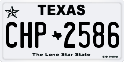 TX license plate CHP2586