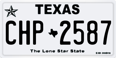 TX license plate CHP2587