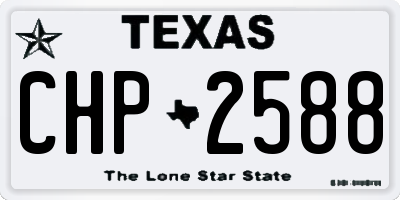 TX license plate CHP2588