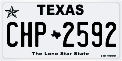 TX license plate CHP2592