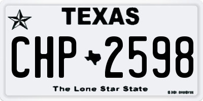 TX license plate CHP2598