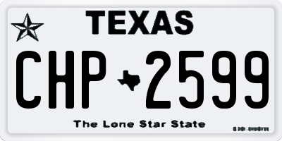 TX license plate CHP2599