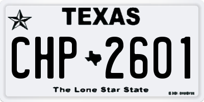 TX license plate CHP2601