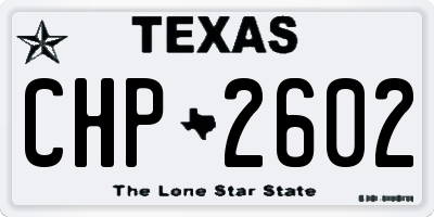 TX license plate CHP2602