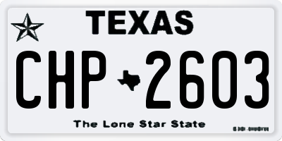TX license plate CHP2603