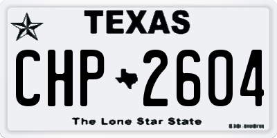 TX license plate CHP2604