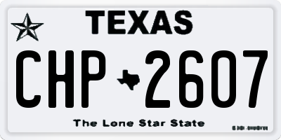 TX license plate CHP2607