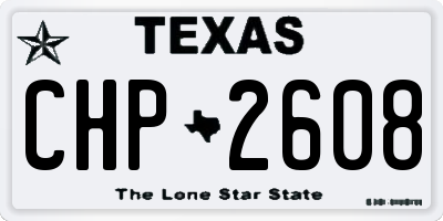 TX license plate CHP2608