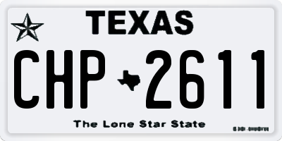 TX license plate CHP2611