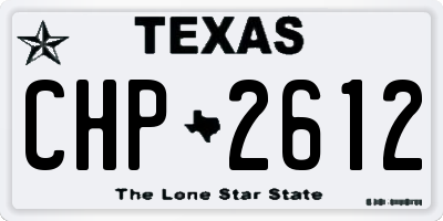TX license plate CHP2612