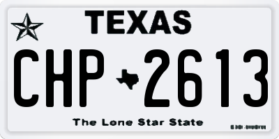 TX license plate CHP2613