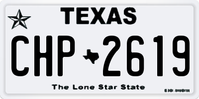 TX license plate CHP2619