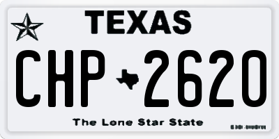 TX license plate CHP2620