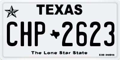 TX license plate CHP2623