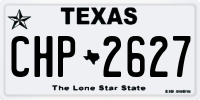 TX license plate CHP2627
