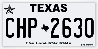 TX license plate CHP2630