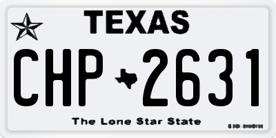 TX license plate CHP2631