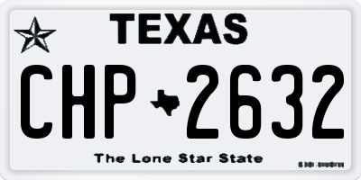 TX license plate CHP2632